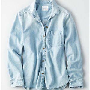 American Eagle Vintage Boyfriend Chambray Shirt
